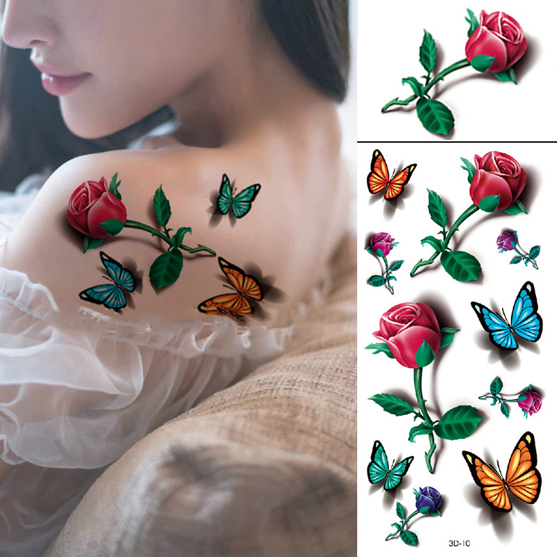 Best of 3D Waterproof Tattoo Stickers Color Semi Permanent Tattoosemi Temporary Tattoos For Women Feet Butterfly Flowers Animals Reviews & Tips