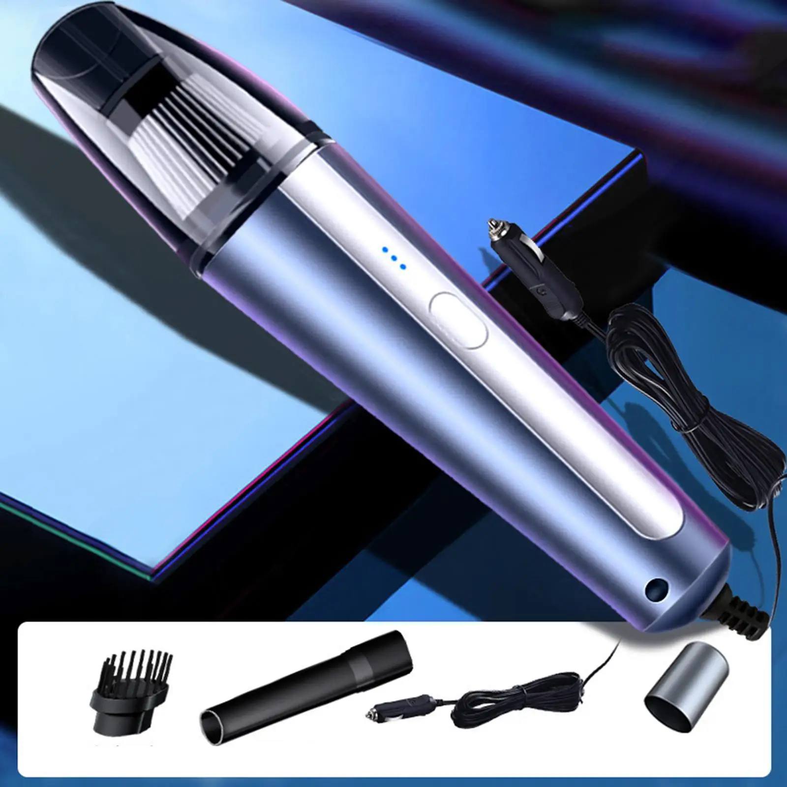 Handheld Cars Vacuum Cleaner 6000PA Dry and Wet Use Vacuum Cleaning 2 Nozzles Cyclone Suction for Home Office Vehicle Parts