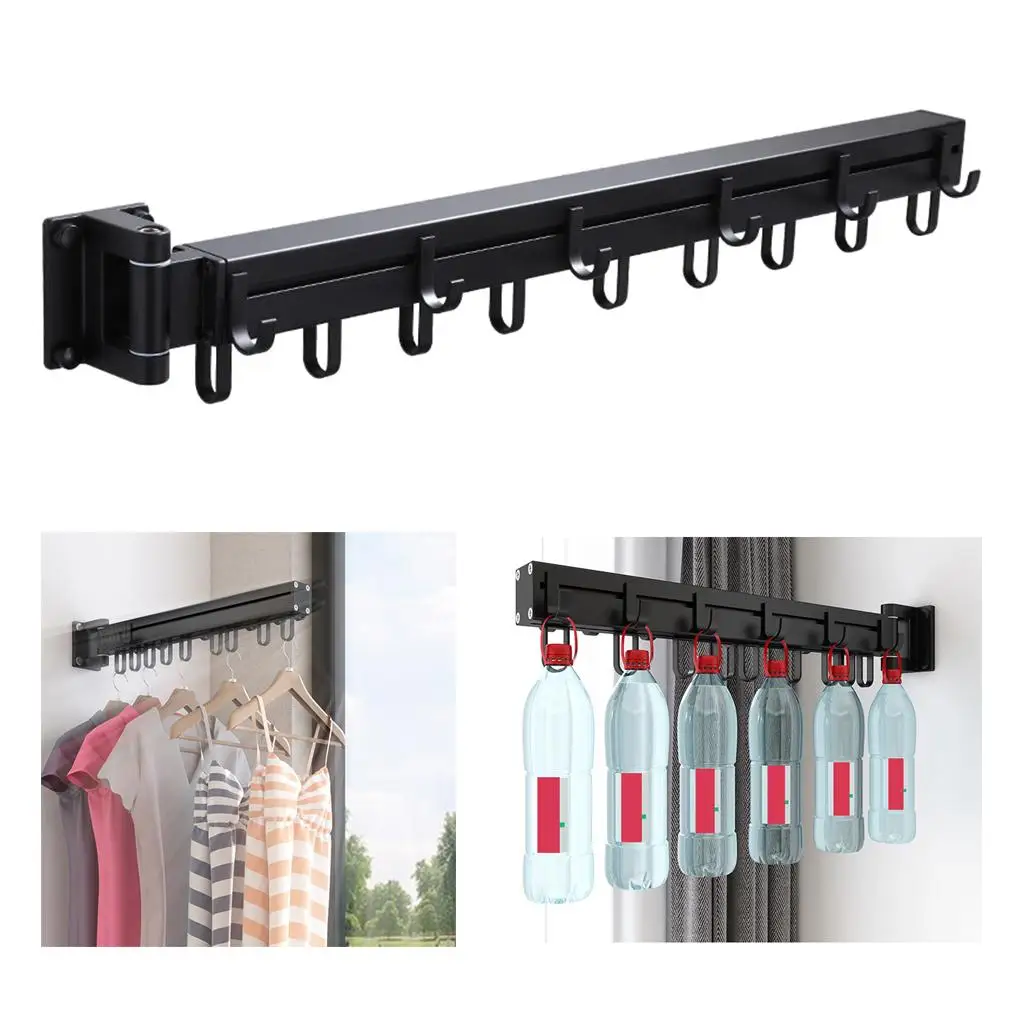 Folding Clothes Drying Hanger Rack Hanging Clothing Rod for Balcony Laundry