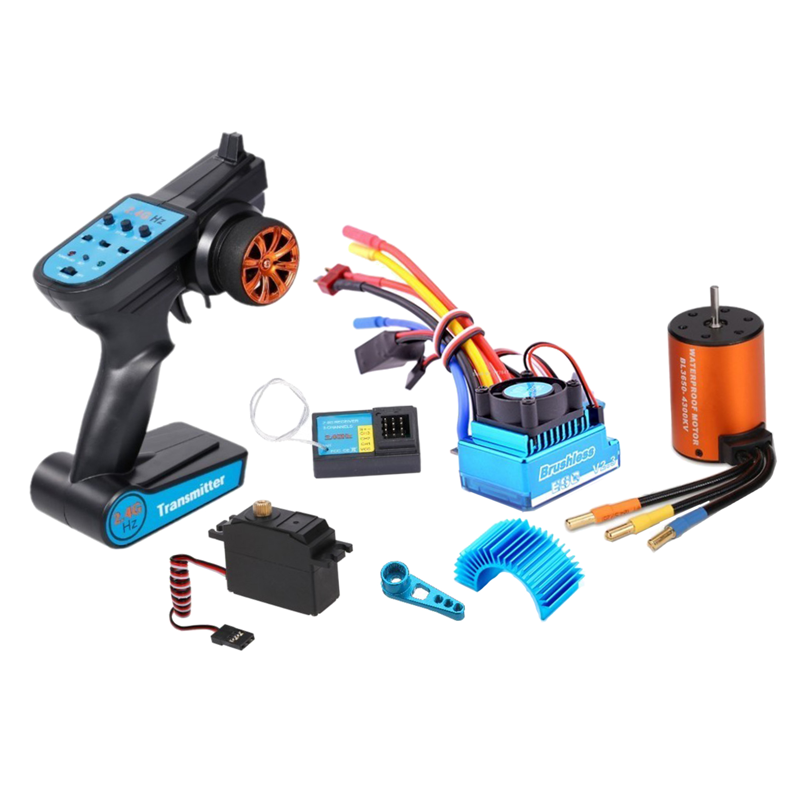 7x 2.4Ghz RC Transmitter Set with Swing Arm Heat Sink for Wltoys 12428 RC