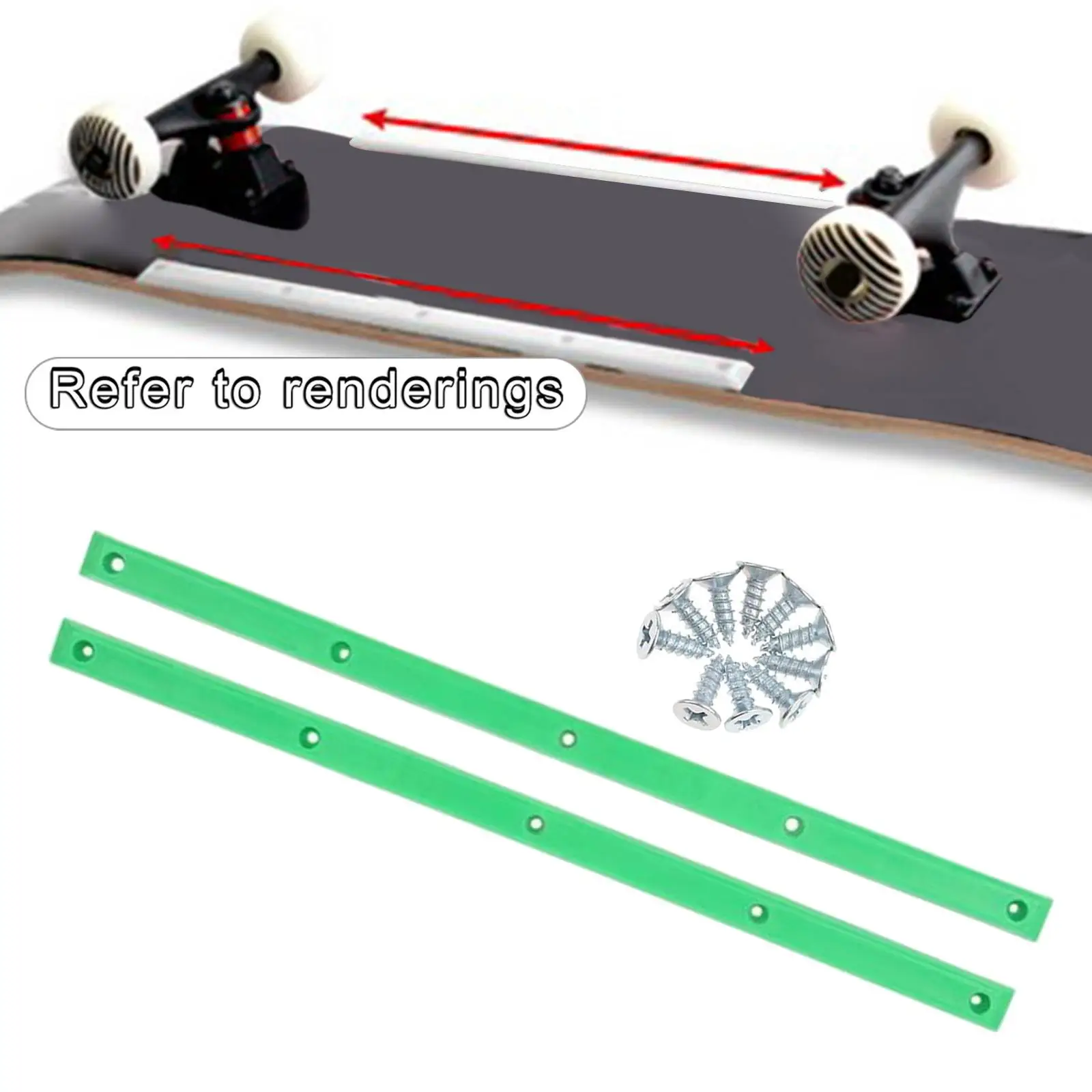 2Pcs Skateboard Pointer Deck Guards Head Protector with Anti-Collision Strip