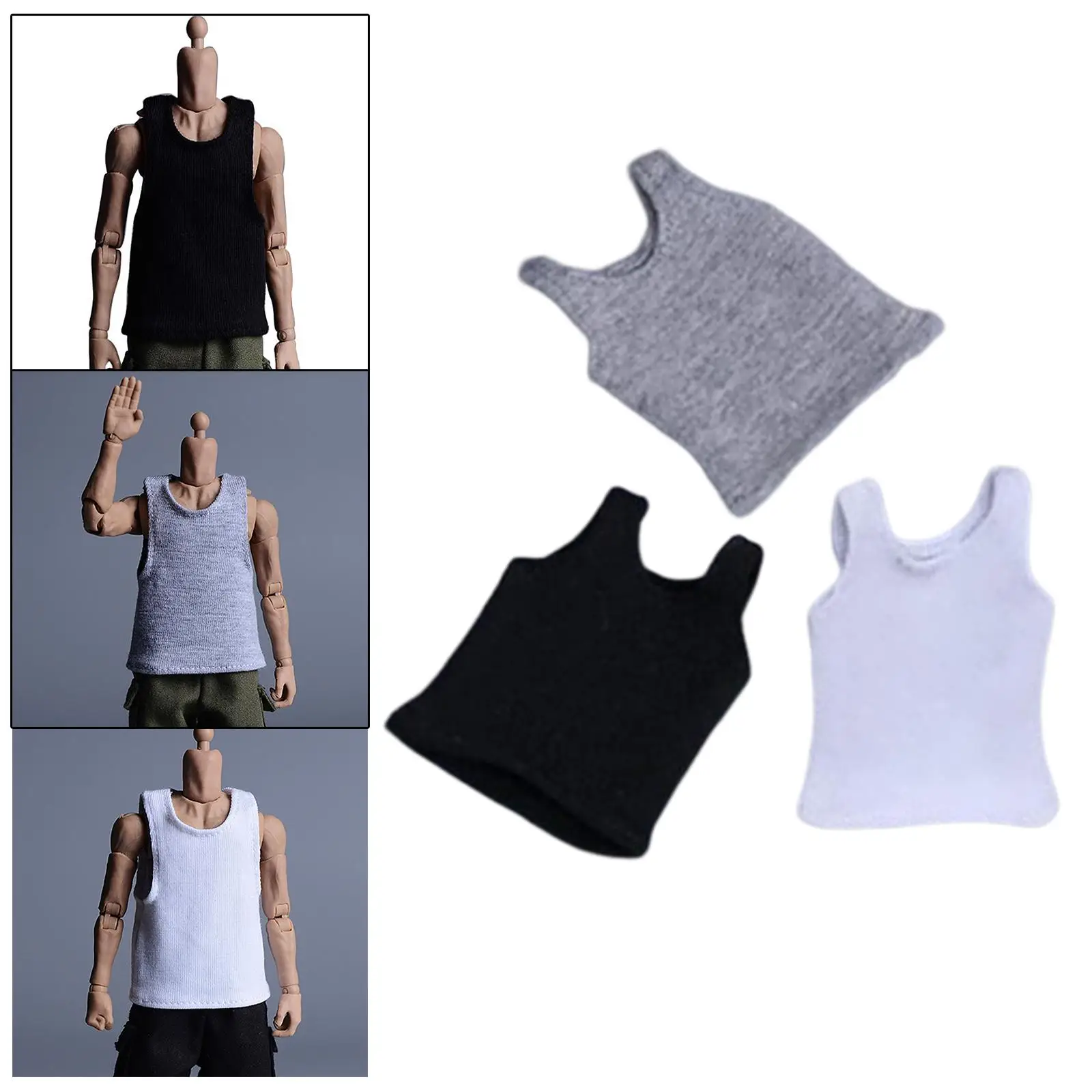 6 inch Male Action Figure Loose Vest Male Figure Clothes Doll Clothes Soft Fabric Costume Knitted Vest for 1/12 Action Figures
