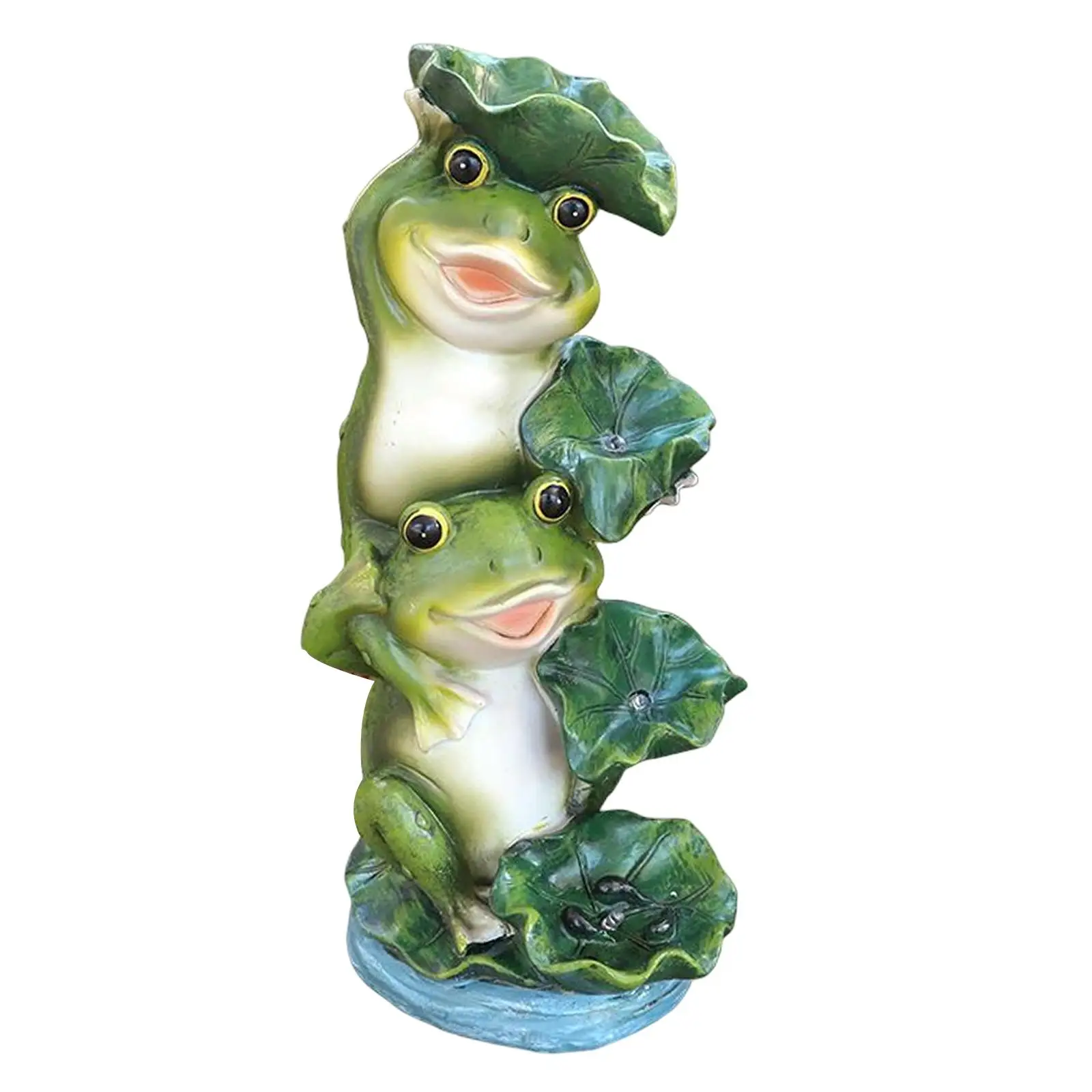 Outdoor Solar Powered Garden Lantern Garden Ornament Frog Figure Frogs Statue with Light for Lawn Yard Pathway Patio Decor