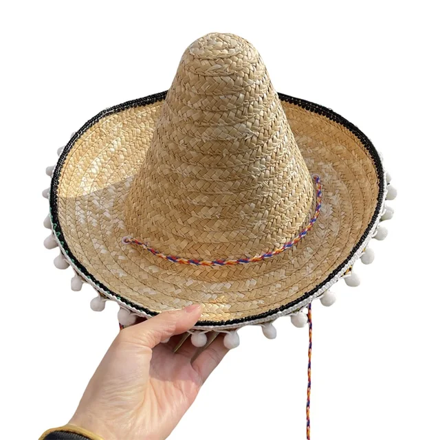 Sombrero de paja mejicano para niños, Mini Sombrero de paja puntiagudo para  fiesta de carnaval, accesorios de disfraces de Mascarada - AliExpress