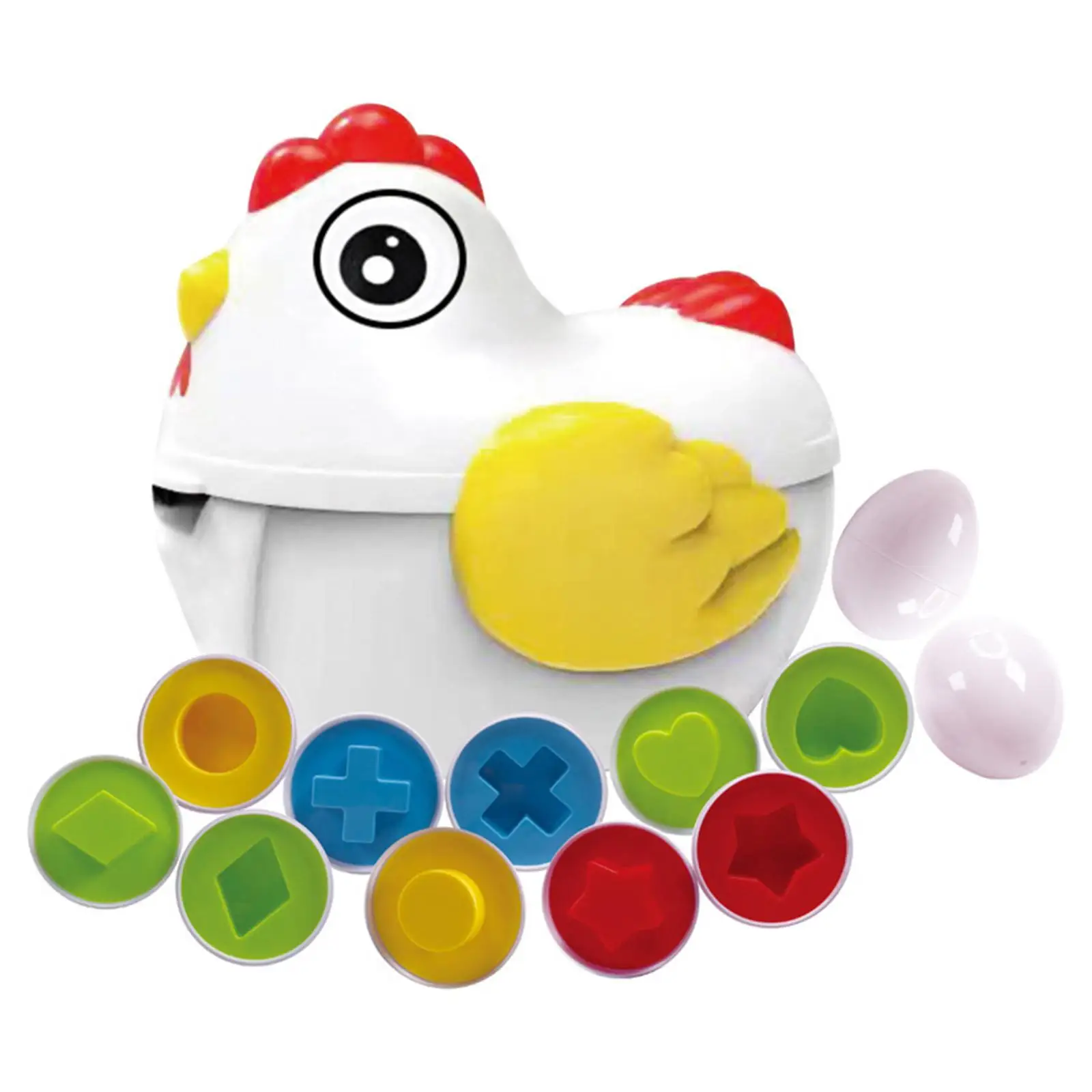 12 Pieces Matching Eggs Toy Chicken Toddler Toys for Puzzle Game Age 1 2 3 4 Year Old