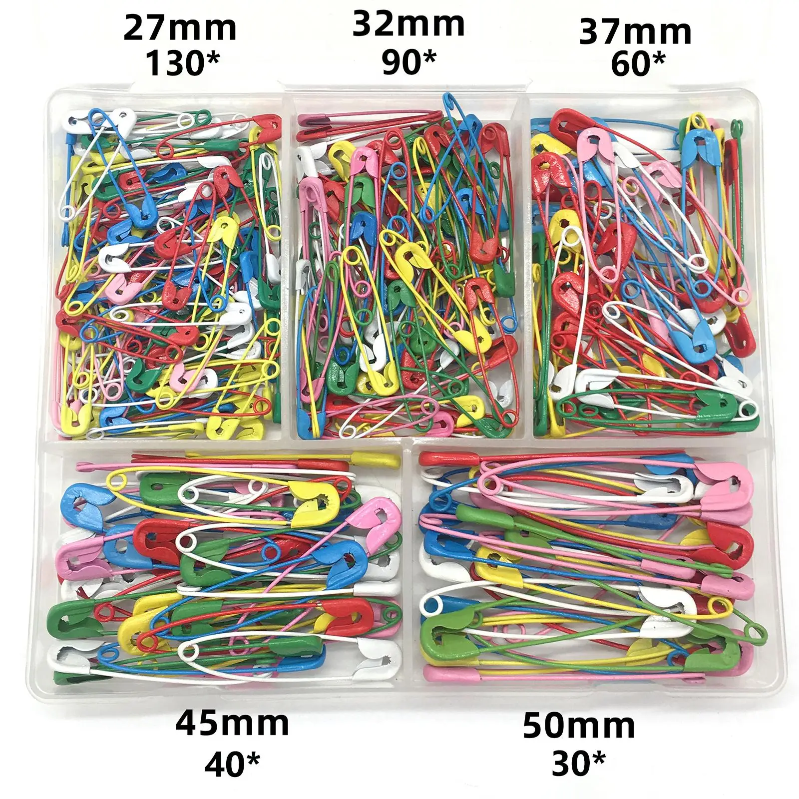 350x Colorful Safety Pins Handmade with Storage Box Needles Clips for Sewing Tools Jewelry Making Apparel Accessories Arts Craft