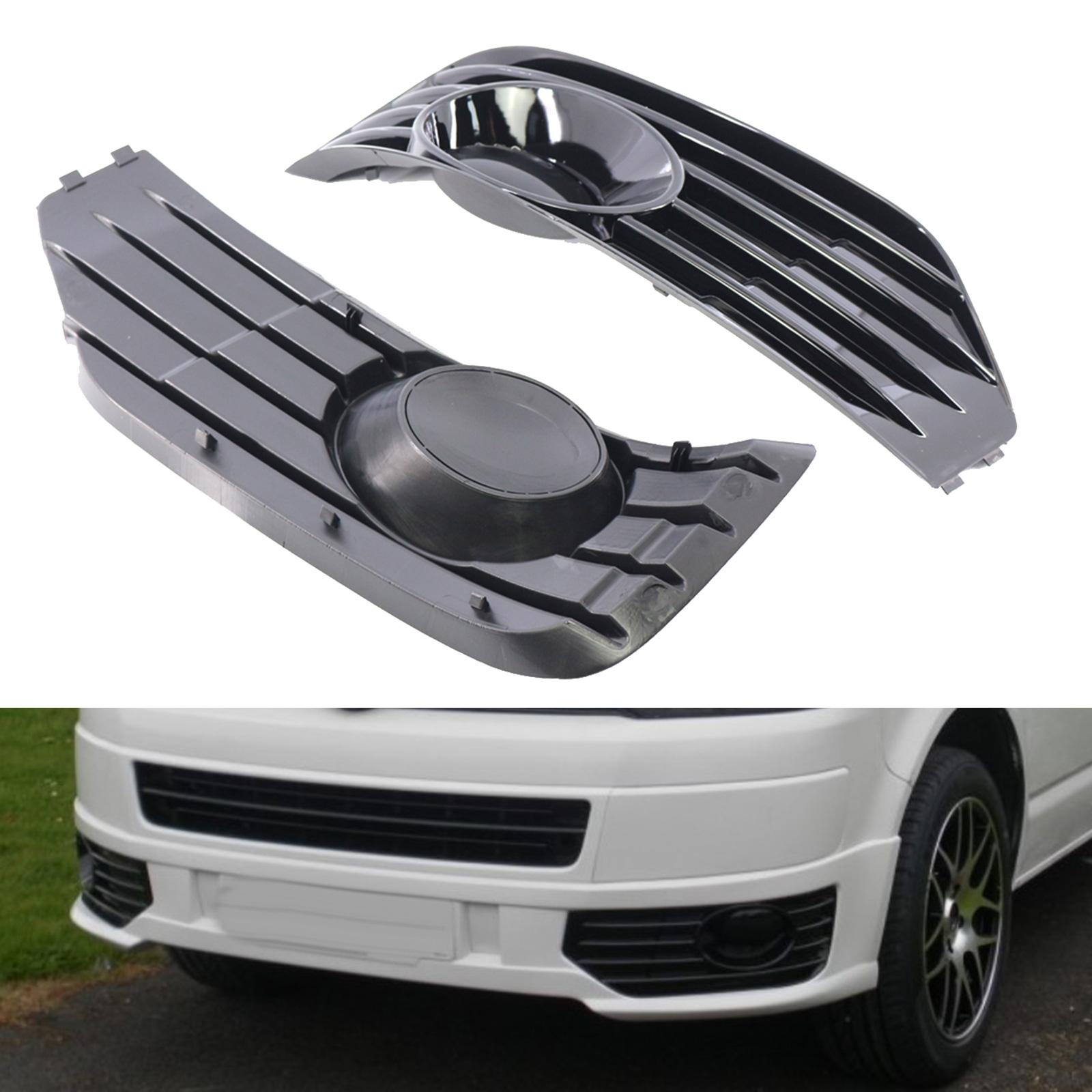 Gloss Black Fog Light Inserts Covers Professional Replaces Easy to Install Auto Accessory for VW T5.1 Sportline 2010-2015