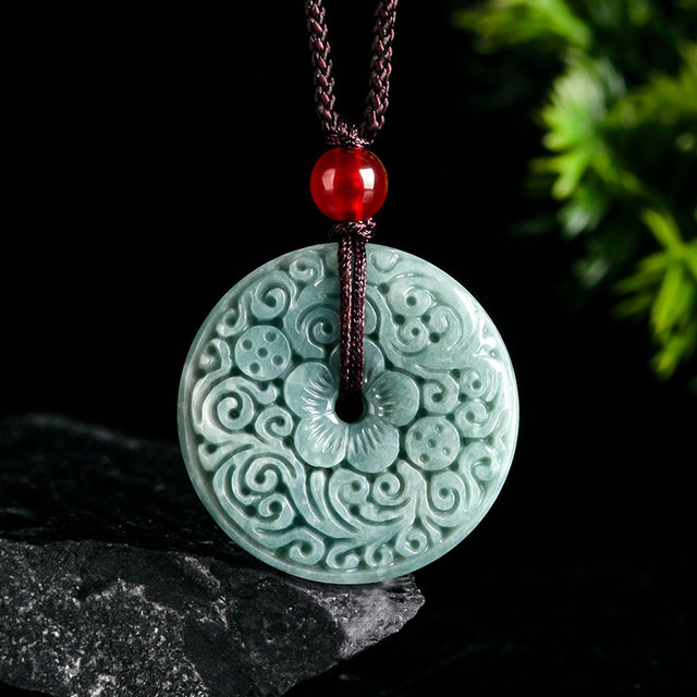 Hand-carved natural jade 2024 pendant