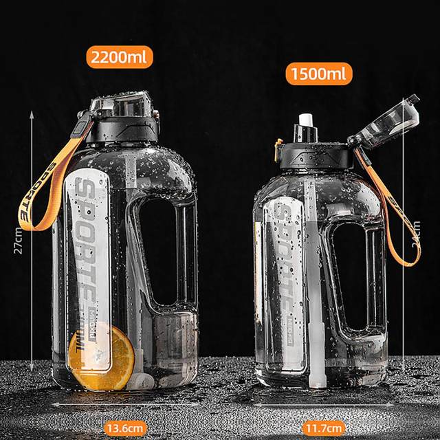 2200ml Water Bottle for Athletic& Exercise, Yapeach Straw Motivational  Sports Water Bottle with Time…See more 2200ml Water Bottle for Athletic