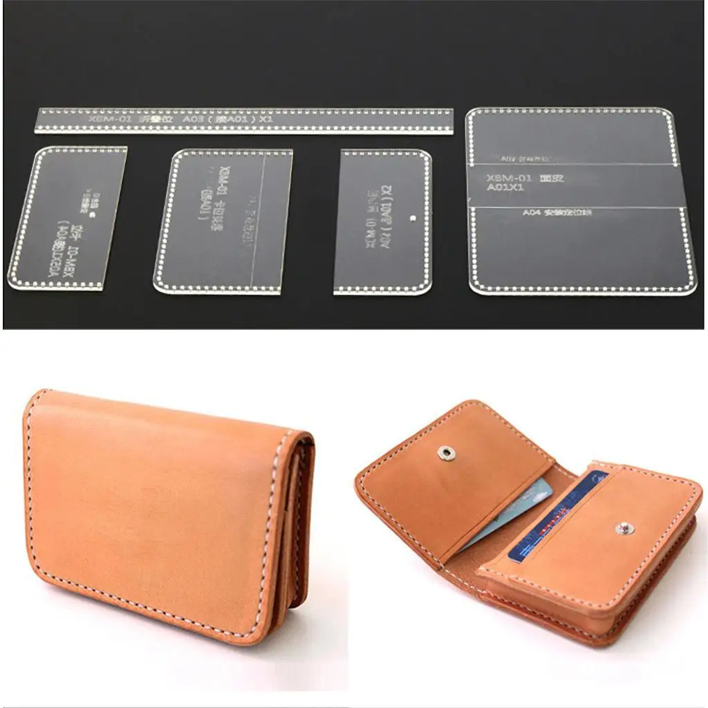 Handbag Acrylic Template Wallet Leather Pattern Acrylic Leather Templates for Bags, 5 Pieces