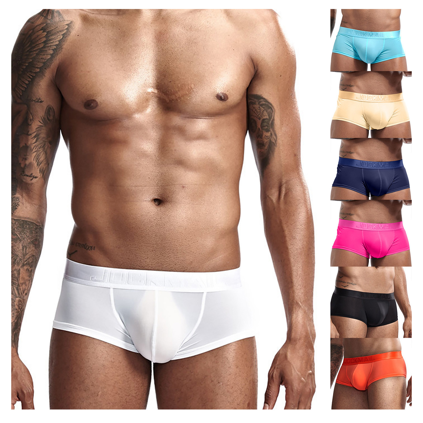 Title 2, Roupa interior masculina jockmail boxer de seda...