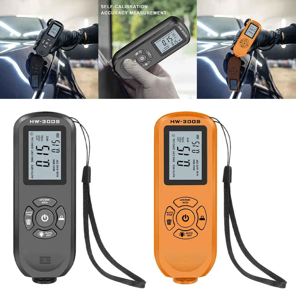 Thickness Tester Auto Measuring Digital Gauge Meter LCD Backlight Display Measuring Paint Depth Handheld Fit for Car