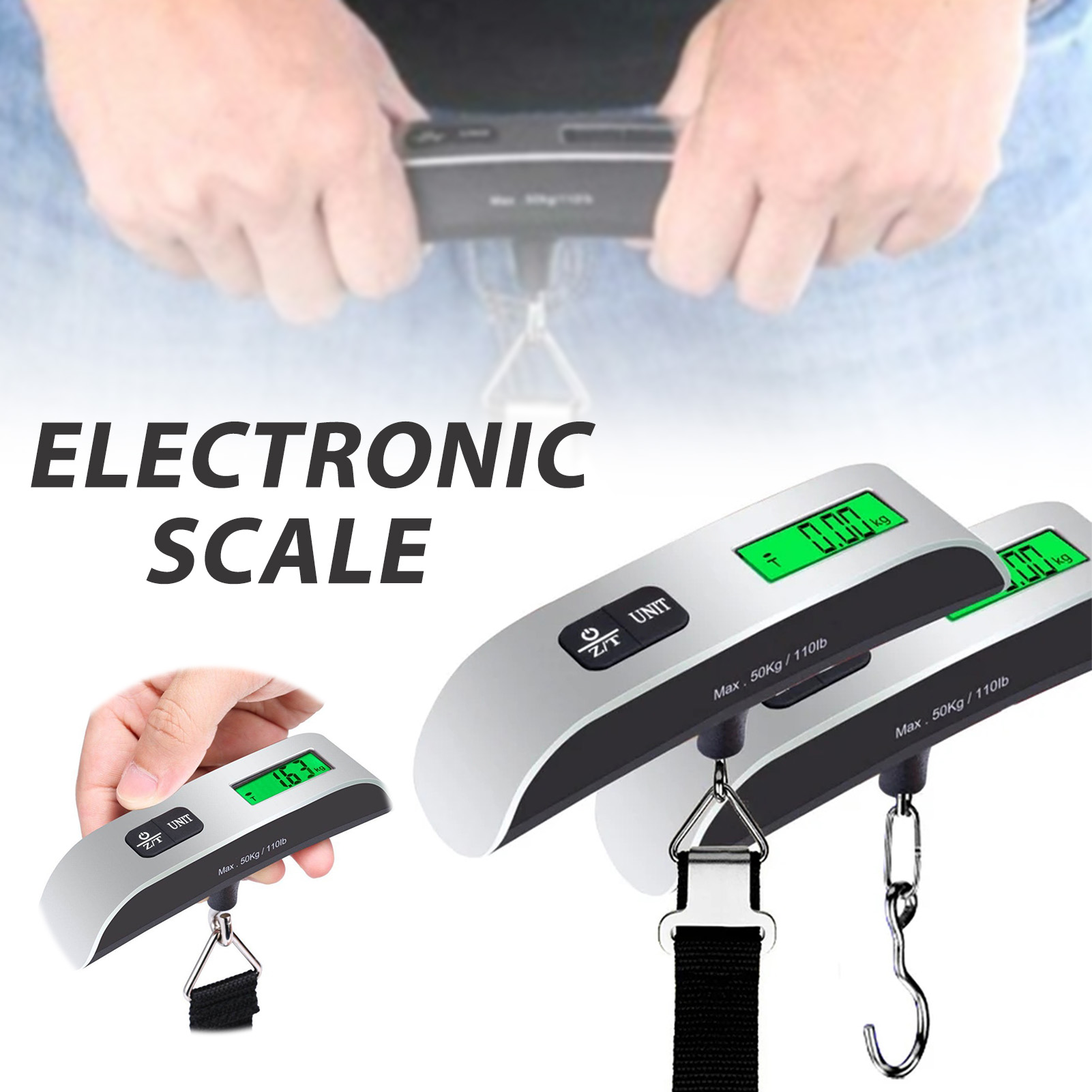 Title 1, 110LB/50KG Mini Digital Display Baggages Scale ...