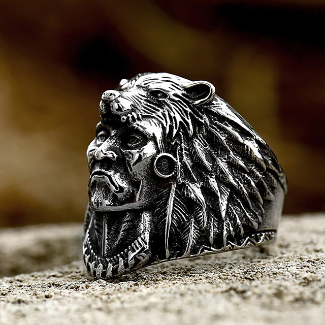 NATIVE SPIRIT JUMPING WOLF RING リング 14号 JUMPING WOLF