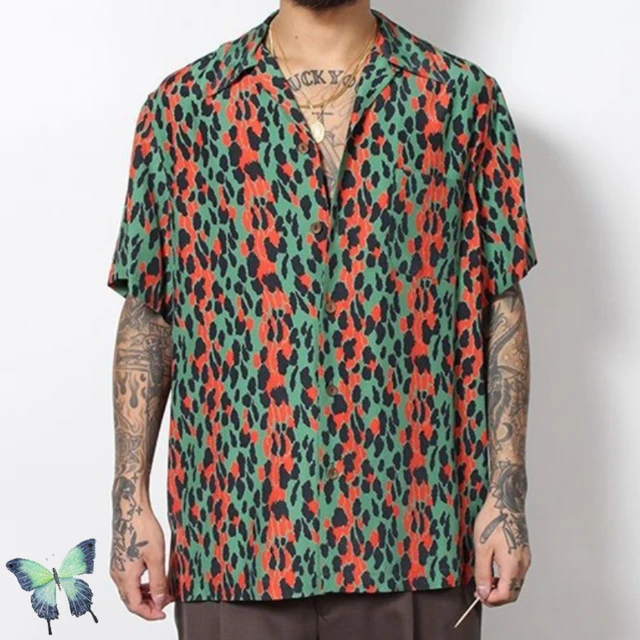 Wacko Maria Shirts | Leopard Shirt - Print Hawaiian Short Sleeve 