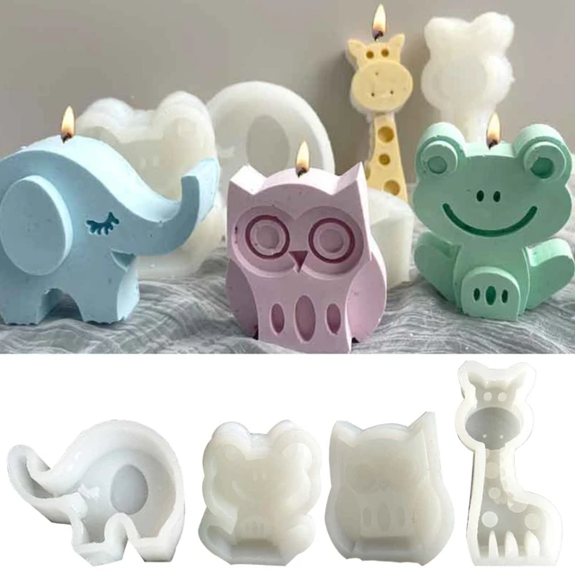 Kids Dinosaur Soap Mold Zoo Giraffe Elephant Candles Silicone Mould Animals  DIY