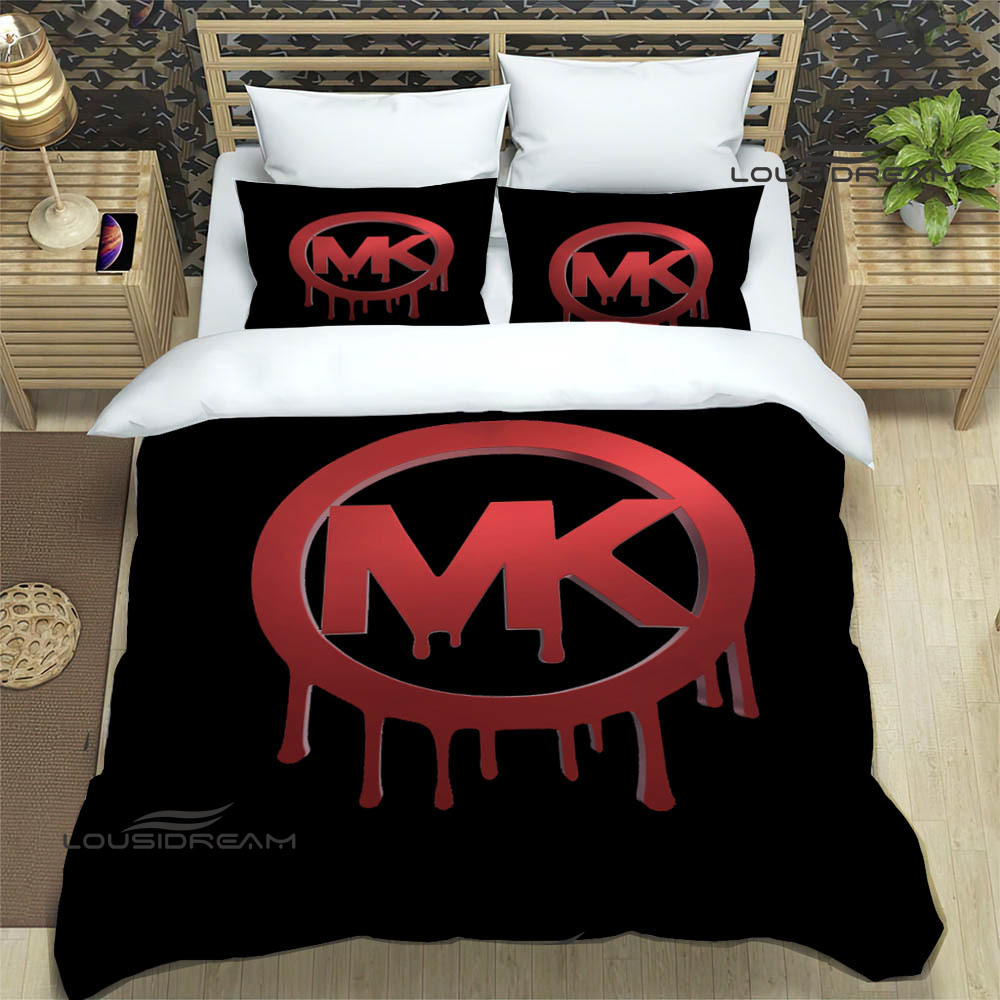 M-Michael-Kors logo printed Bedding Sets exquisite supplies set duvet cover bed comforter set bedding set luxury birthday gift