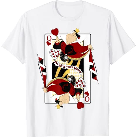 thumbnail image 3 of Disney Alicia en el país de las Maravillas reina de corazones Playing Card camiseta hombres adultos Tops, 3 of 3