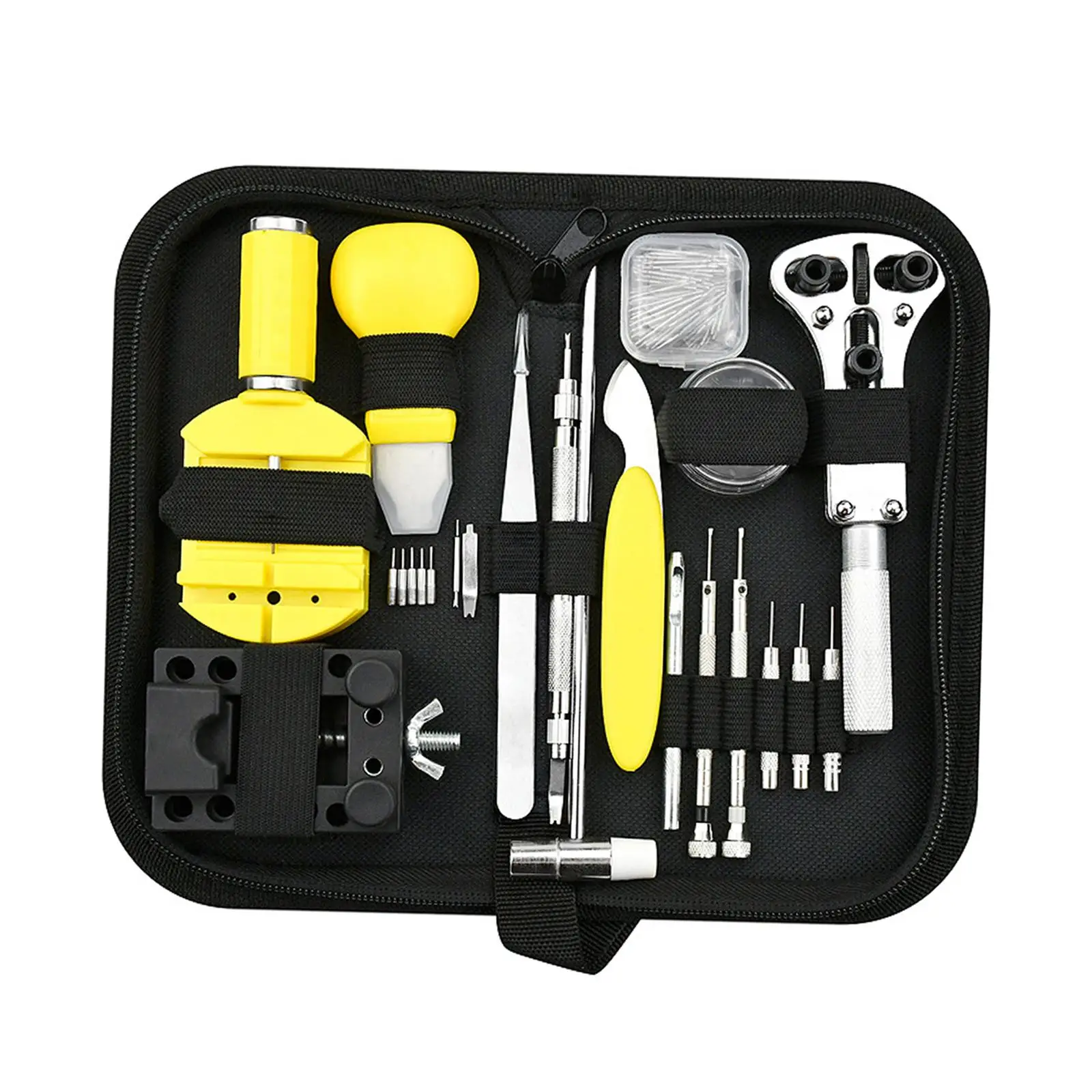 147Pieces Watch Clock Repair Tool with Carrying Case Alloy Steel Adjustment Repair Tools Housing Opener Back Case Remover