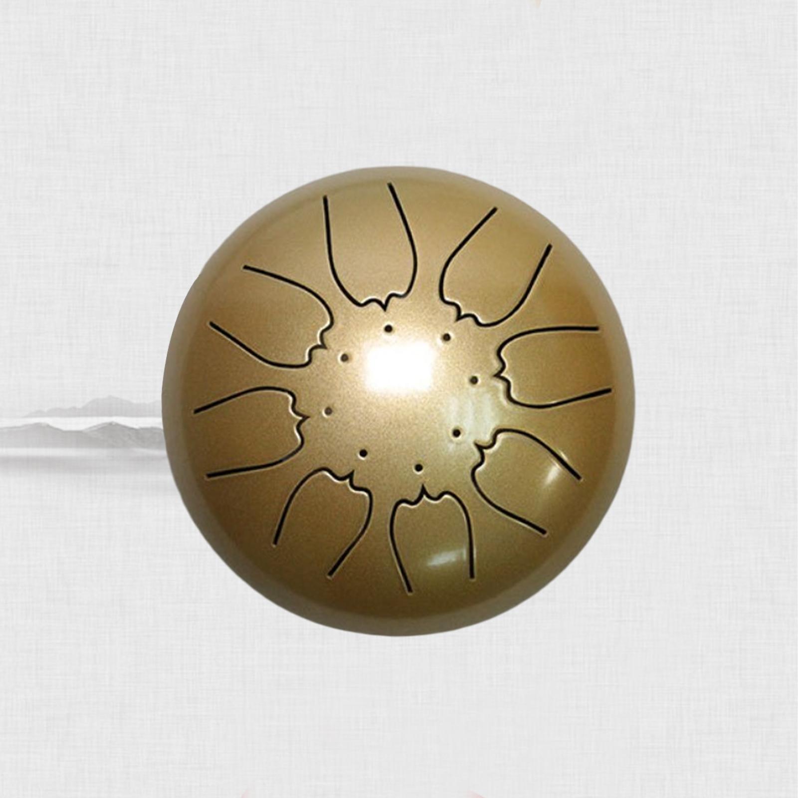 Steel Tongue Drum 6 Inches 8 Notes Percussion Instrument Handpan Drum with Bag Music Book Mallets for Yoga Meditation