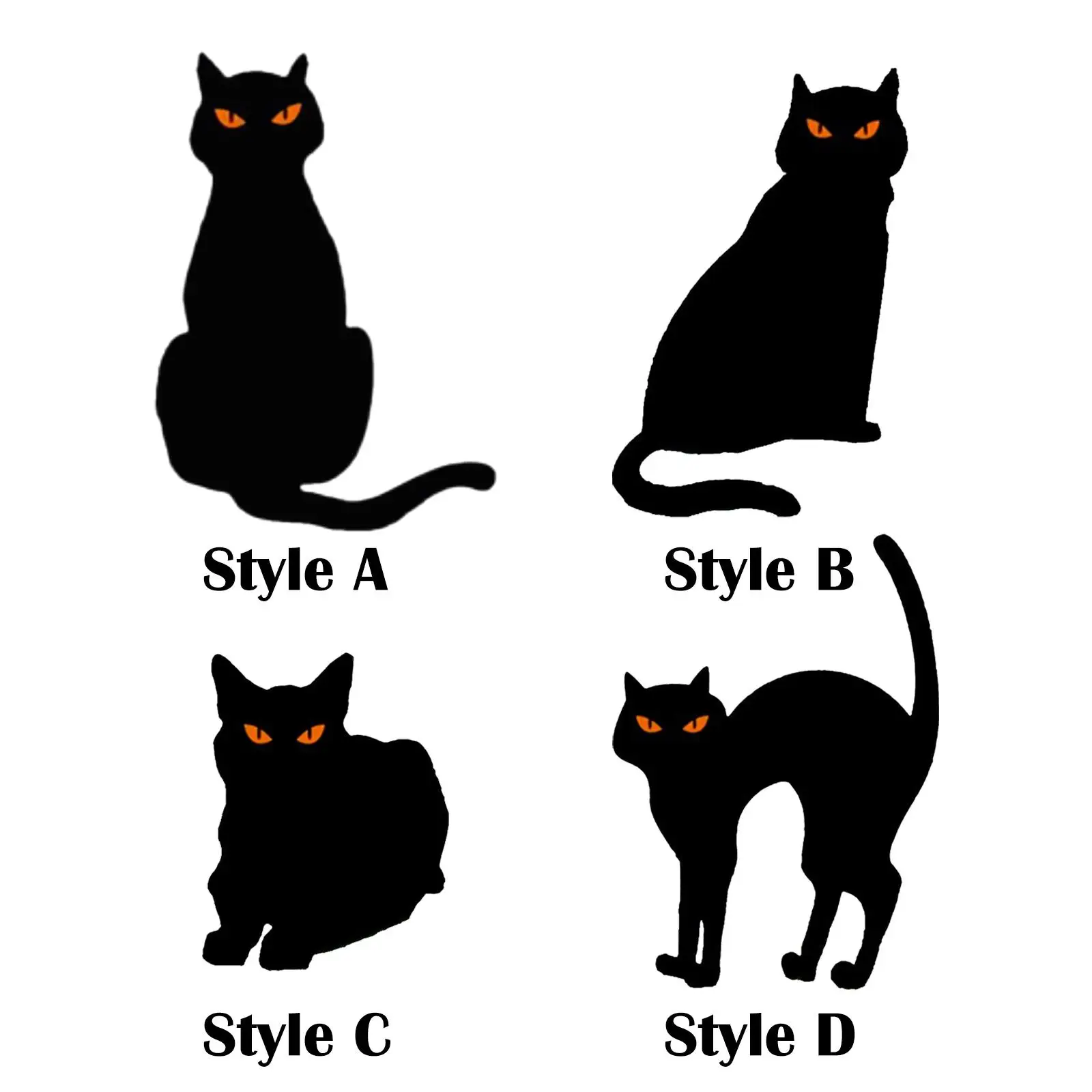 Black Cat Silhouette Garden Stakes Halloween Decorative Party Props Gifts Metal Animal Scary Statues Ornament for Yard Art Lawn