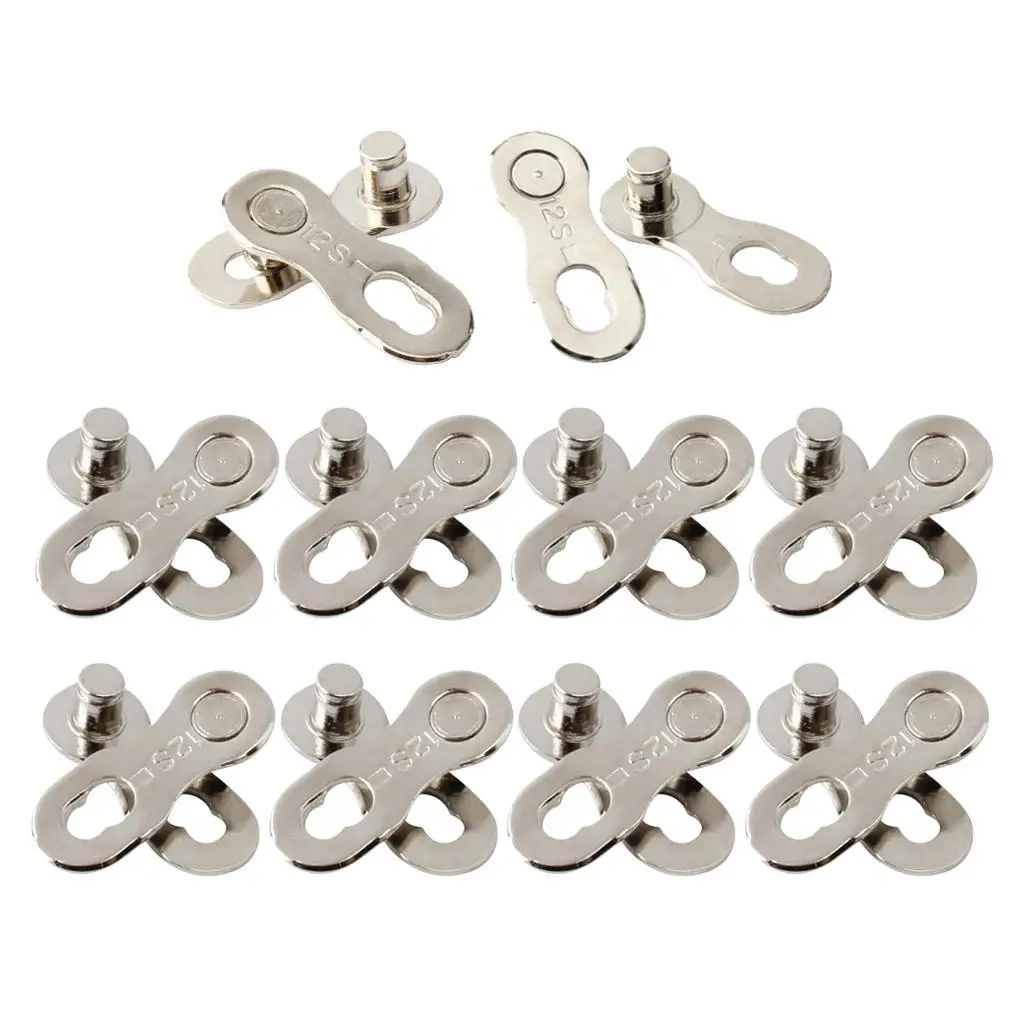 10 Pairs of Steel Bicycle Chain Connectors 12  Chain  Silver