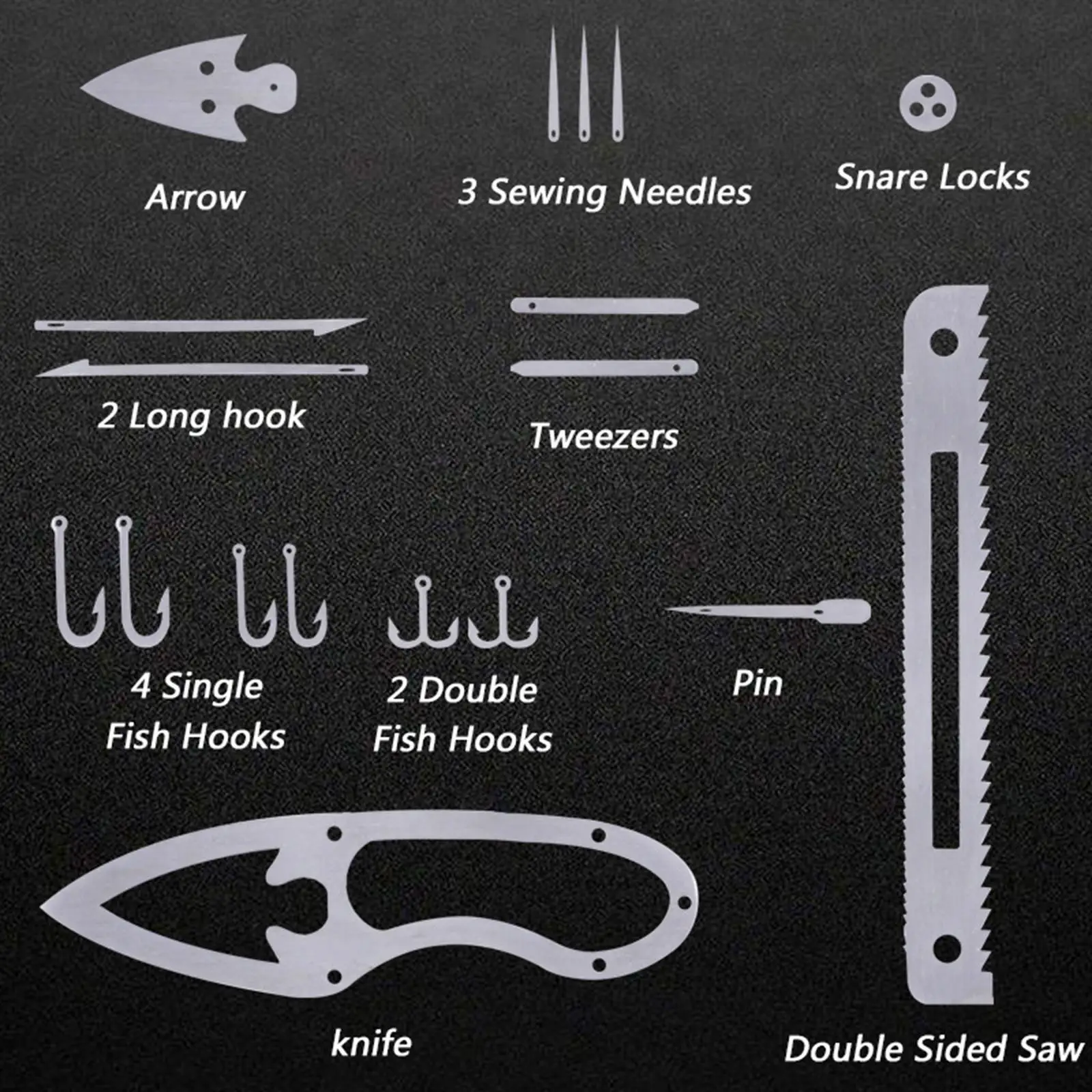 Fishing Multitool Fish Hooks Card for Outdoor Mountaineering Fishing