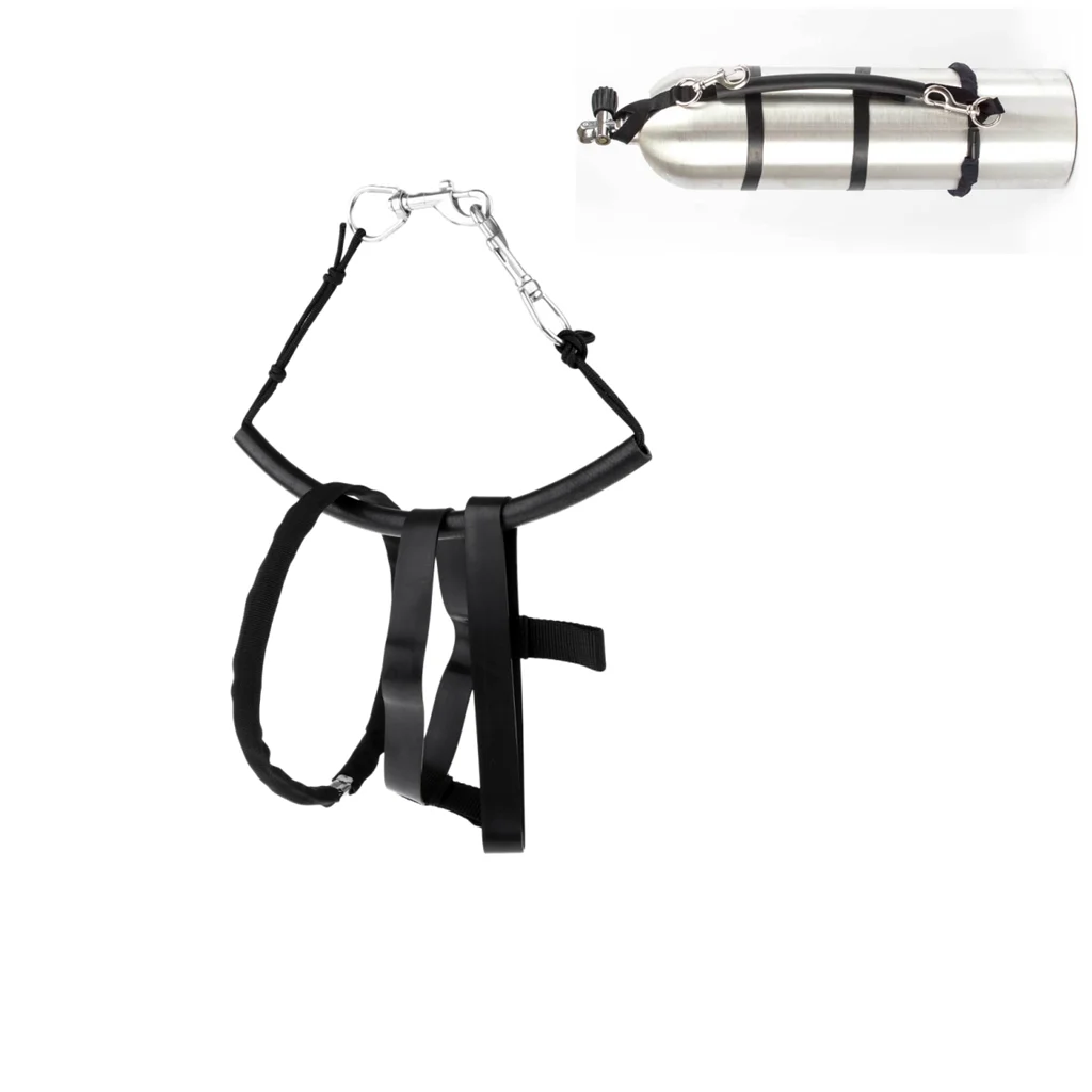 Scuba Bottle Rig Set with 2 Stainless Steel , Tether Strap And Rubber