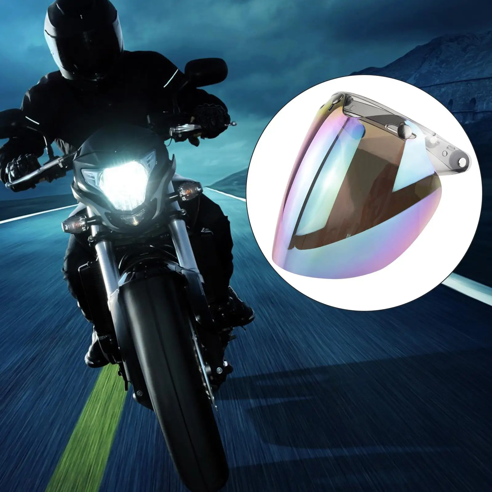 Motorcycle 3 Snap Visor  Durable Windscreen  Down  Bubble