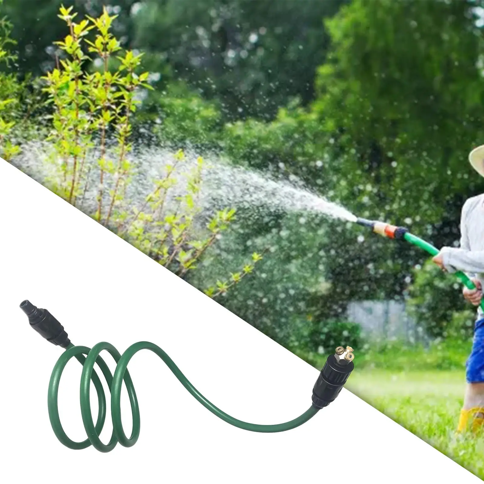 Flexible Mist Stand Mist Hose Attachment Outdoor Hose Mister Cooling Spray Sprinkler for Lawn Backyard Sunbath Garden, Bird Bath