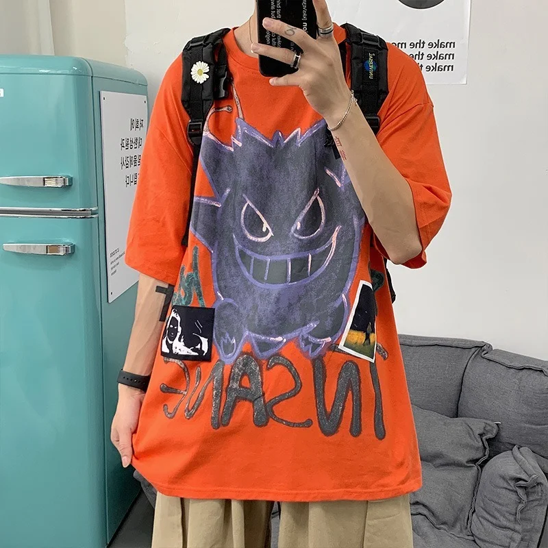 Men's Pokemon Gengar Summer Dark Fashion Anime t-shirt loose / oversized