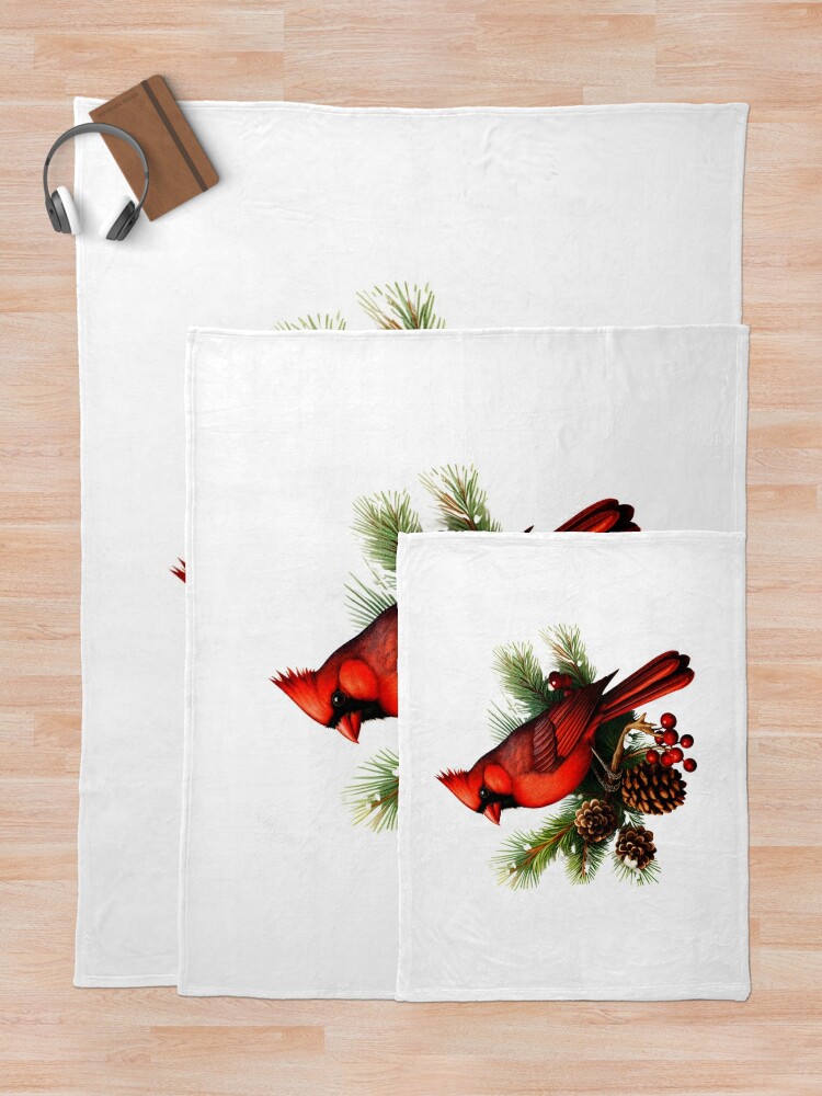 Northern Cardinal Red Bird Throw Blanket Picnic Blanket Thin Blanket