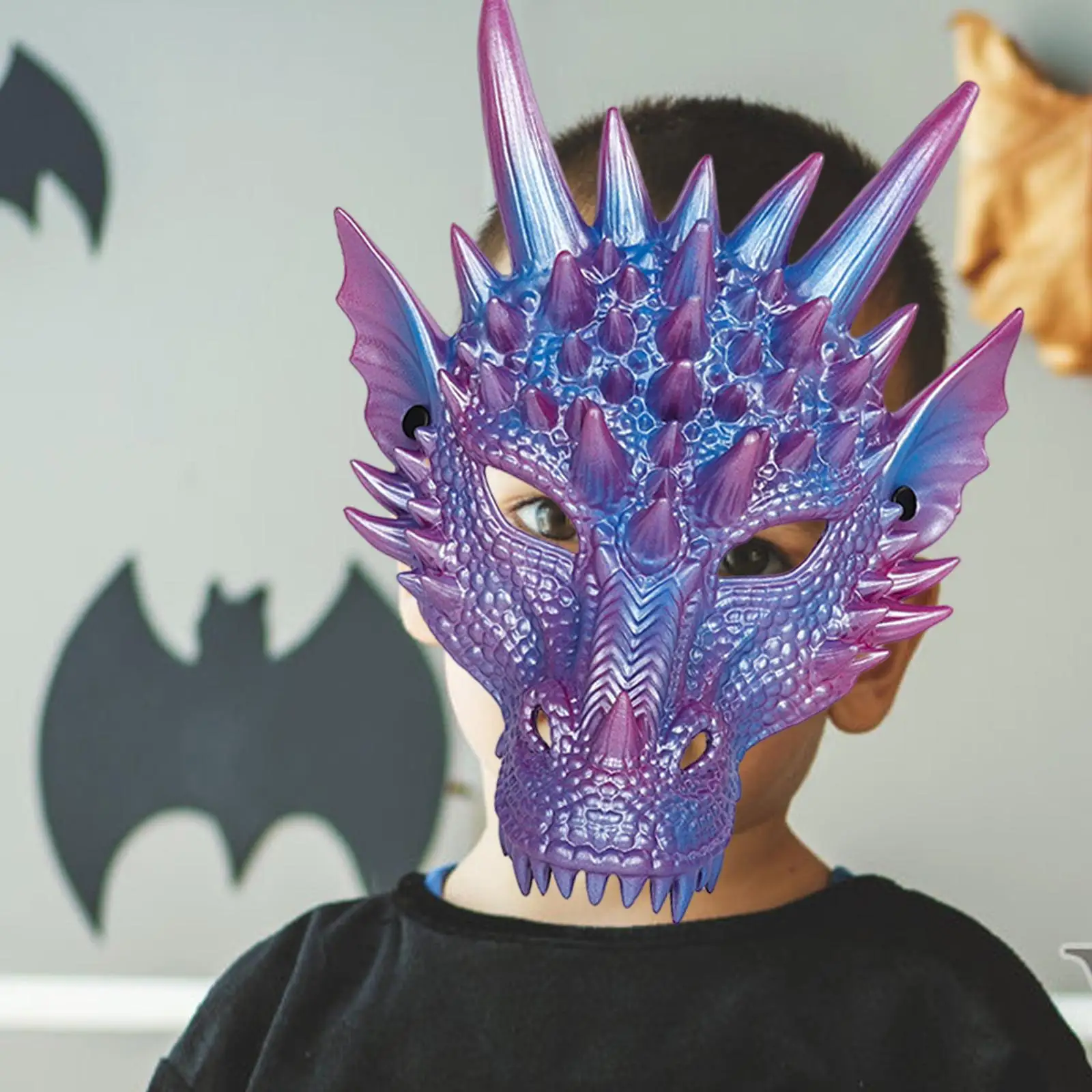 Dragon Mask, Halloween Masquerade Mask, Fantasy Realistic Full Head Cover Costume Mask for Halloween