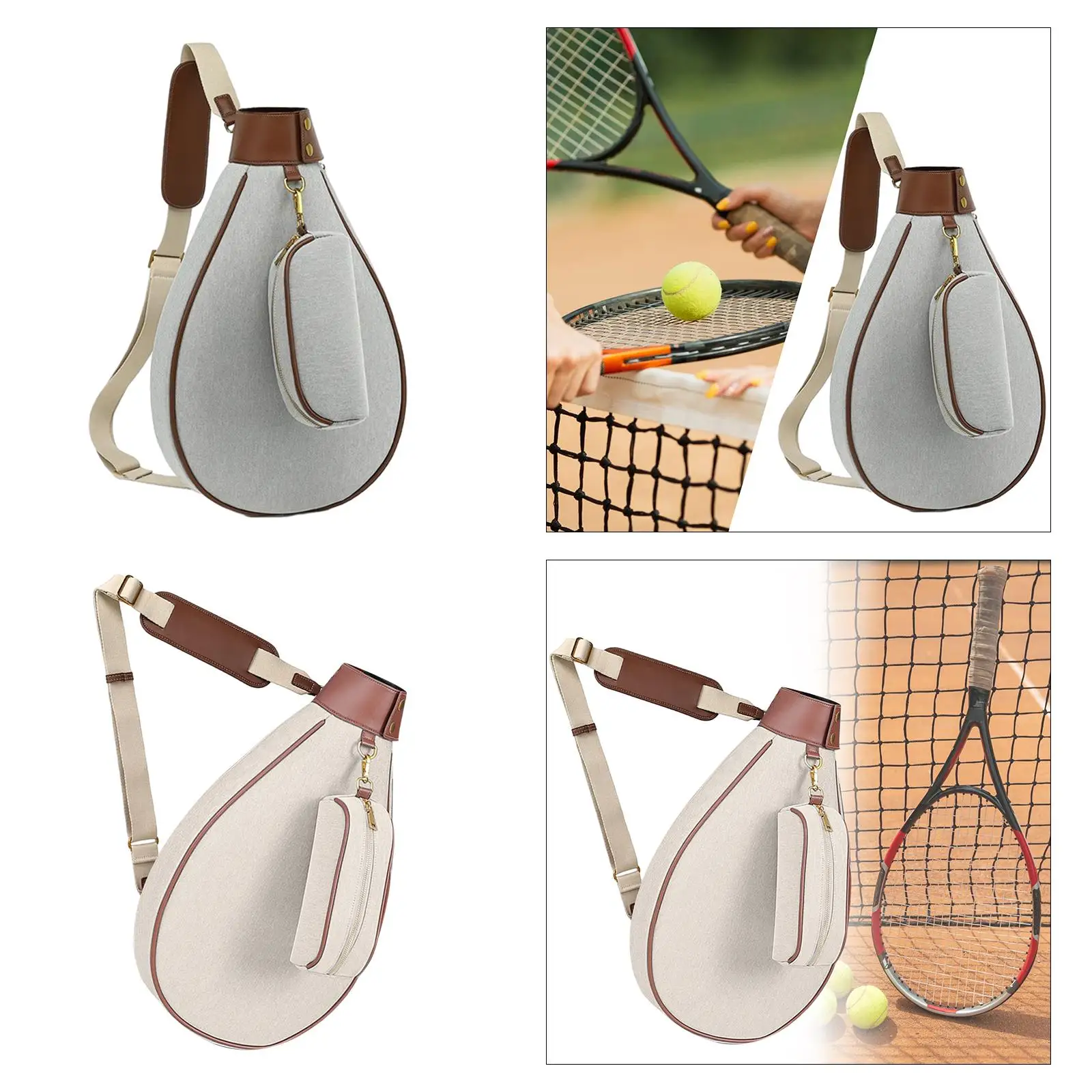 Tennis Bag Adjustable Strap for Women Men Large Capacity Beginners Crossbody Bag Tennis Tote Bag Racket Cover for Birthday Gifts