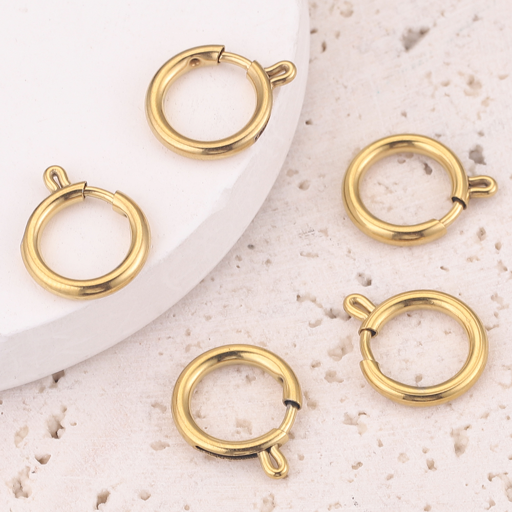 10 Stück 14 mm O-Ring-Kreisfederverschlüsse aus Edelstahl, DIY-Kettenverbinder für Halskette, Armband, Schmuckzubehör, Zubehör – Detail 3