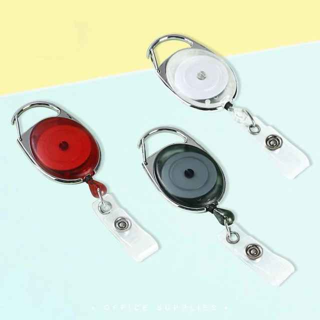Belt Rope Office Lanyard Clip Keychain Name Tag Holder Keyring Id Card Key  Ring Cord Reel Retract Pull Key Chain Recoil Badge