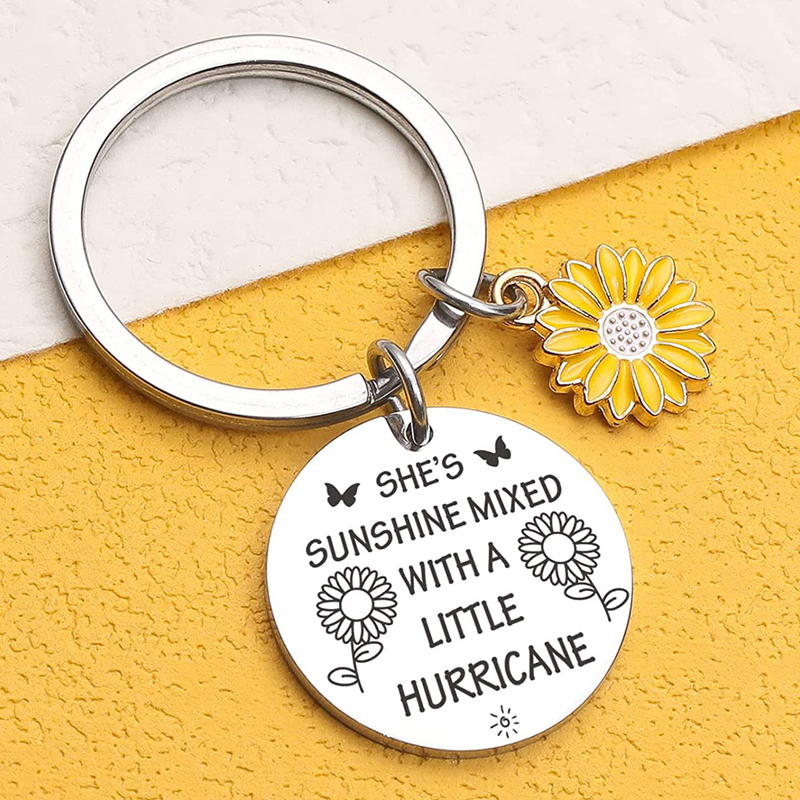 Sonnenblumen liebhaber Schmuck Hurrikan Geschenk Sonne Charme Schlüssel bund Hurrikan Schmuck Sonnenschein Schlüssel bund inspirierende Sonnenschein Schmuck – Detail 2