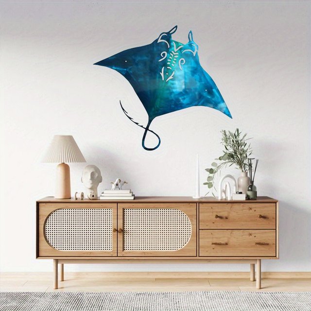 Metal newest Steel Wall Art Beautiful Unique Swimming, Stingray, Manta Ocean Sea Décor