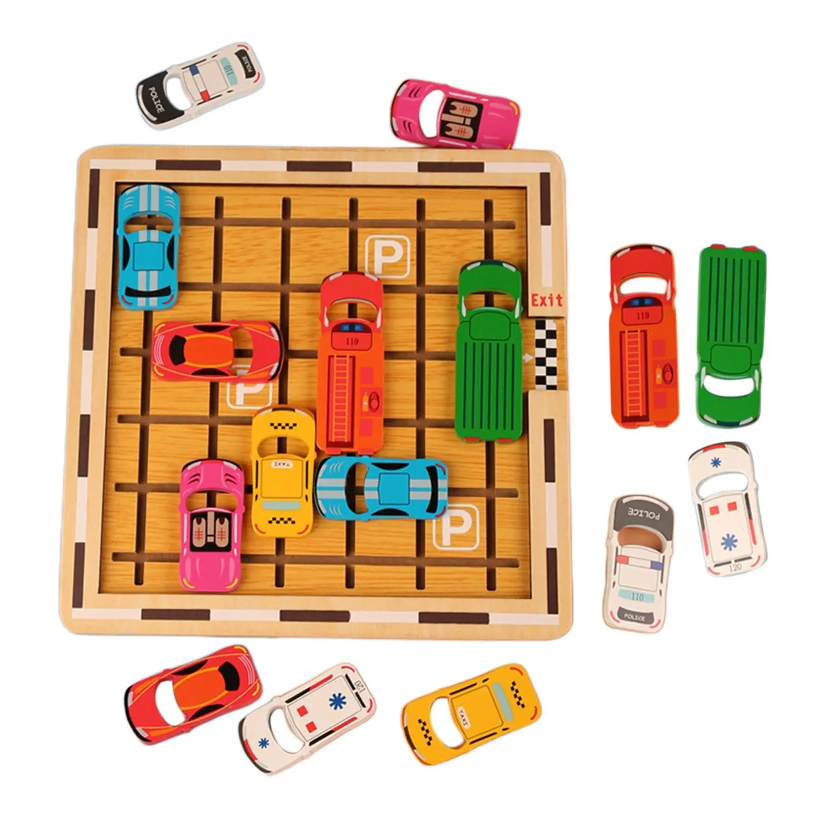 Wooden Early Education Car Sensory Toy Logical Thinking Training Exercise Brain Ability Fine Motor Skills for Boys Kids Gifts