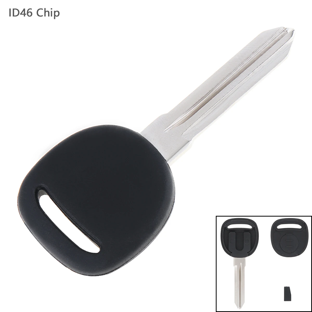 Llave negra de repuesto con hoja sin cortar y chip ID46