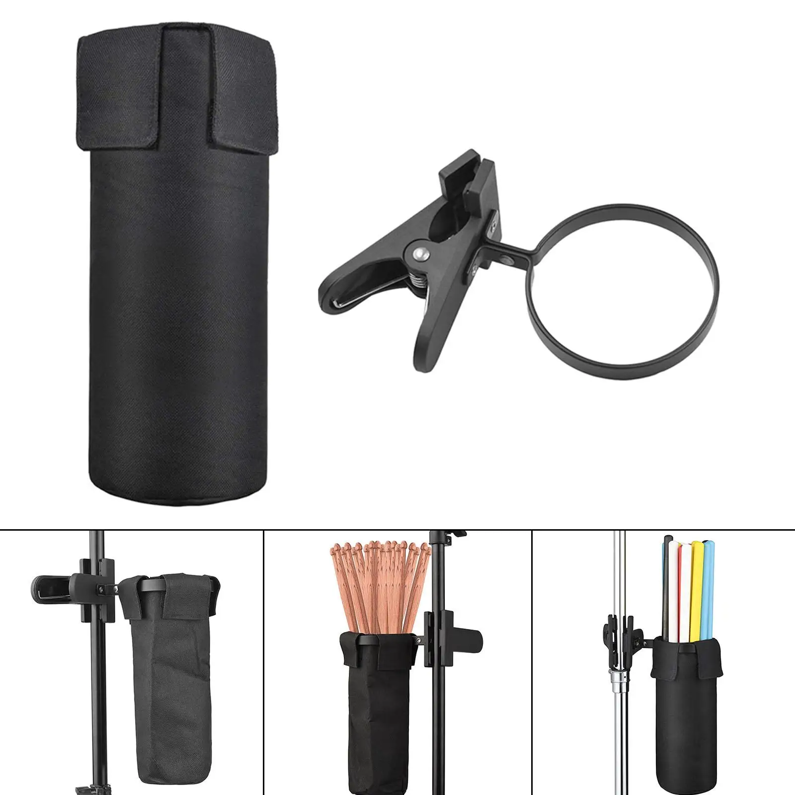 1 Piece Drumstick Holder Wear-Resistant Lightweight with Clip for Musicians