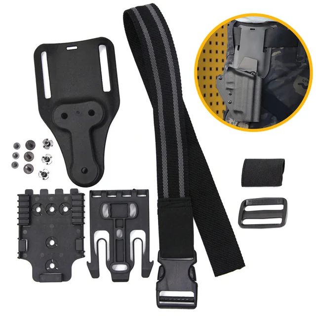 Tactical Drop Leg Band Strap Quick Locking System for Glock 17 M9 Gun  Holster Platform Adapter with QLS 19 22 Hunting Gear