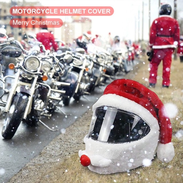 Casco Da Motociclista Di Babbo Natale Cappello Caldo Per Costume Da Babbo  Natale Elastico Diametro Minimo Di 23 Cm Può Essere Allungato Fino A 32 Cm  Per L'uso In Caschi Da Ciclismo