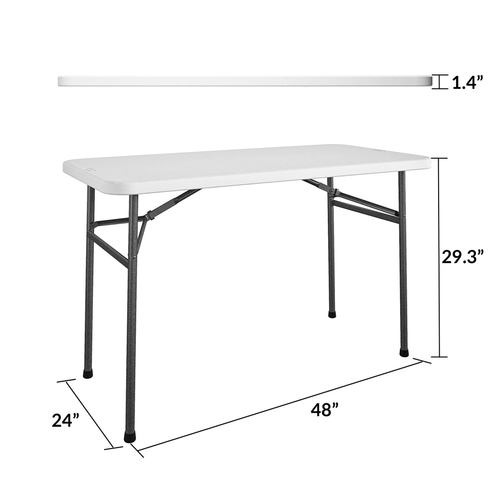 4 фута. Прямой складной хозяйственный стол, белый, для дома и улицы,  портативный стол, кемпинг, Tailgating и ремесленный стол | AliExpress