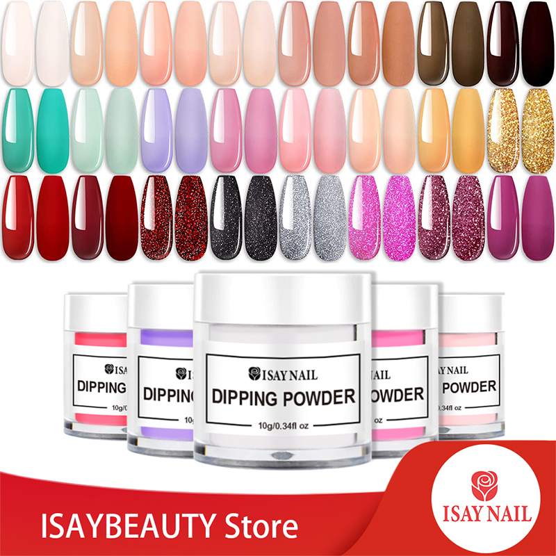 Best of Isaynail Summer New Color Nail Powder 10g / Jar Without Lamp Cure Easy Soak Off Dip Powder Nails Shinny Nail Glitter (K089-K196) Reviews & Tips