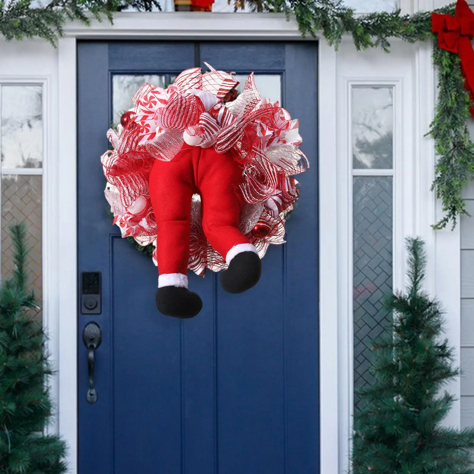 Christmas Thief Wreath Elf Legs Christmas Wreaths for Front Door Wall