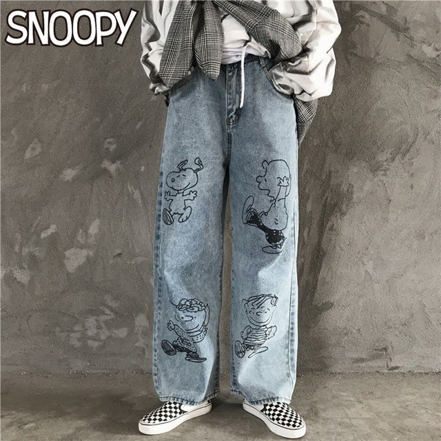 Snoopy Iceberg jeans size 27 peanuts italy fashion new black peace, love & music pants