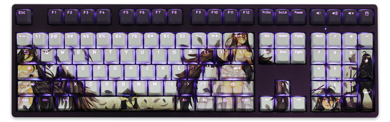 overlord sobre outcos albedo backlit anime design personalizado keycaps novelas de luz anime japonês menina pbtsublimação keycap