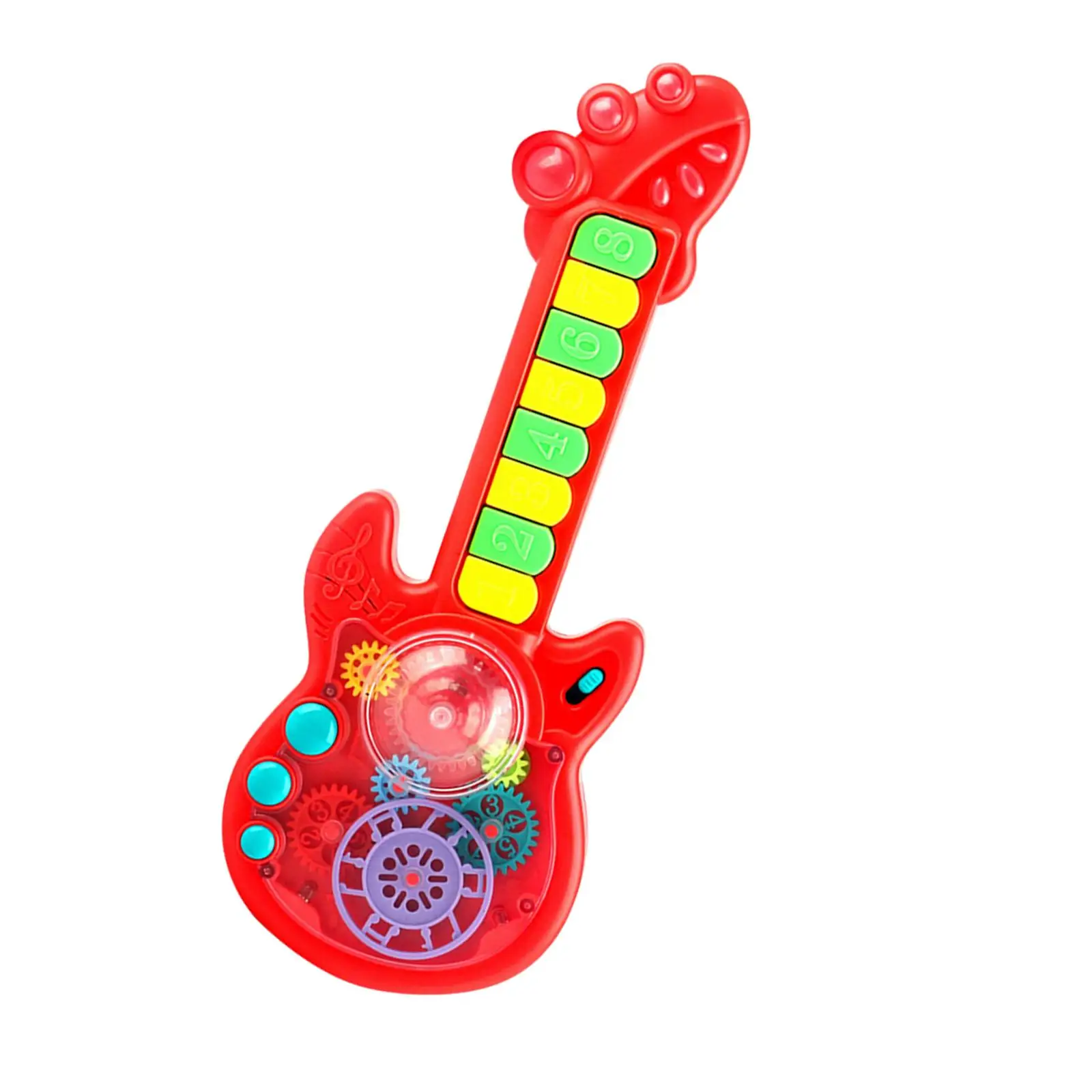Eight Key Switches musical Guitar with Lanyard Soft Music Educational Sound Interactive Electronic Toy Guitar for gift