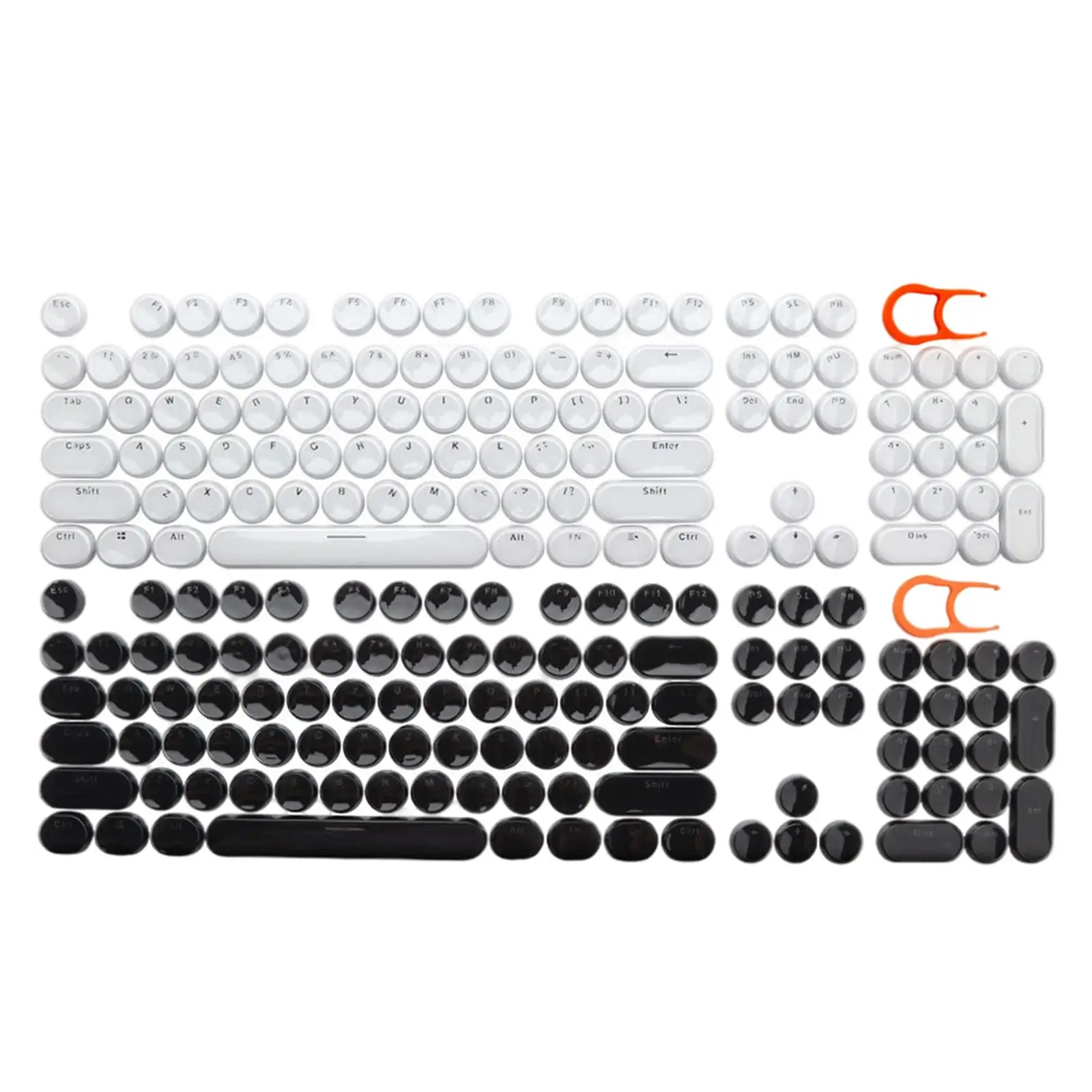 104 Pieces Typewriter Keycaps Round Steampunk Retro Style Gaming Keyboard Keycaps Mechanical Keycaps Keycaps for Computer Office